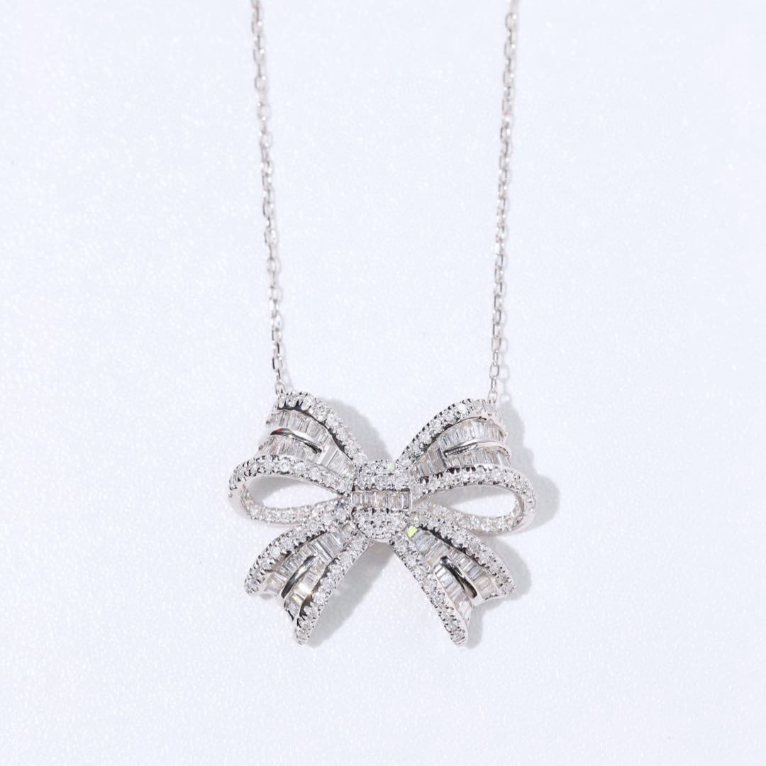 14k Gold 1.00 Ct Natural H Diamond Necklace - 4