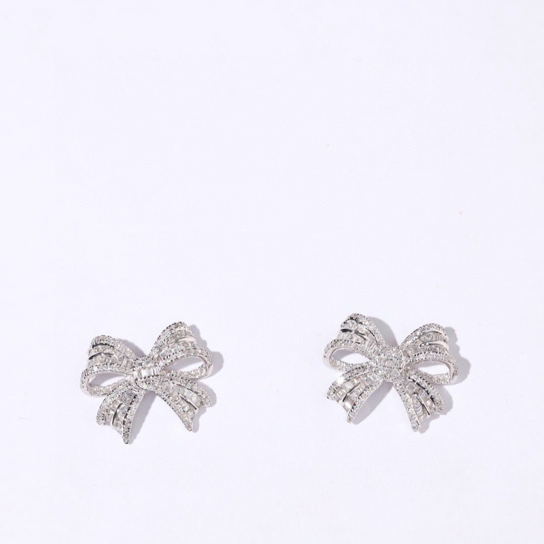 14k Gold 1.00 Ct Natural H Diamond Earrings - 5