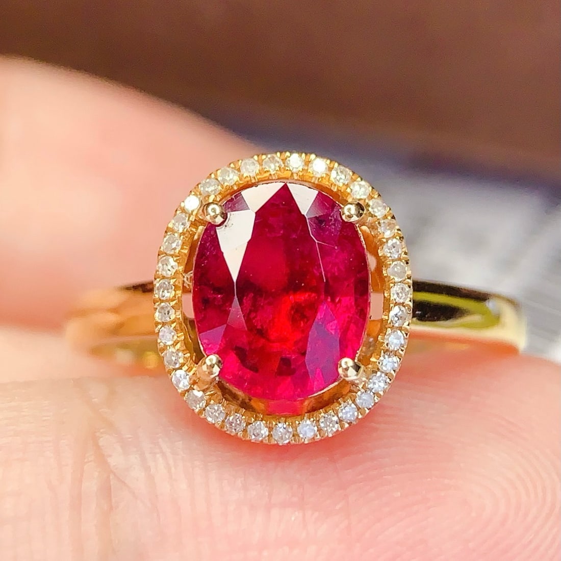14k Gold 2.2 Ct Natural Tourmaline & Diamond Ring - 3