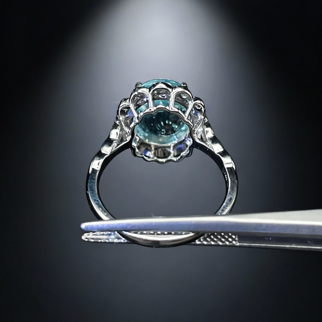 14k Gold 3.49 Ctw Natural Aquamarine & Diamond Ring - 5