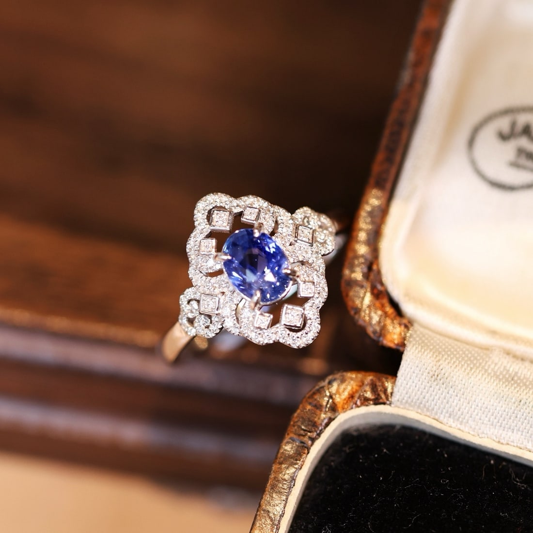14k Gold 1.37 Ctw Natural Sapphire & Diamond Ring - 2