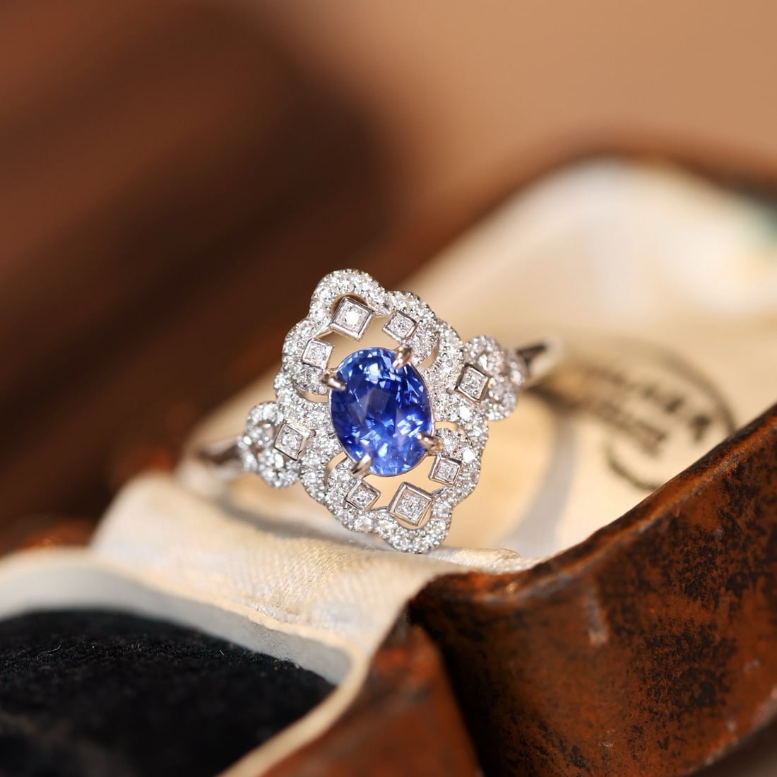 14k Gold 1.37 Ctw Natural Sapphire & Diamond Ring - 4