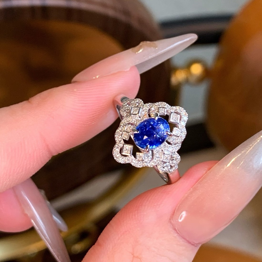 14k Gold 1.37 Ctw Natural Sapphire & Diamond Ring - 5