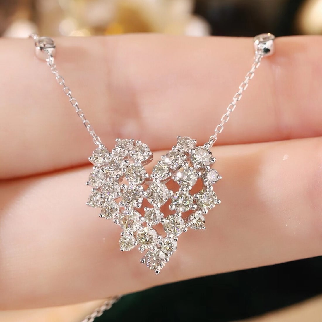14k Gold 1.70 Ct Natural H Diamond Necklace: Ref:231194177 // gold content:14k gold // main gemstone:diamond // shape:round // carat weight:1. 70ct // clarity grade:vs-si // color:h // treatment:natural // cut grade:g // Condition: New Low