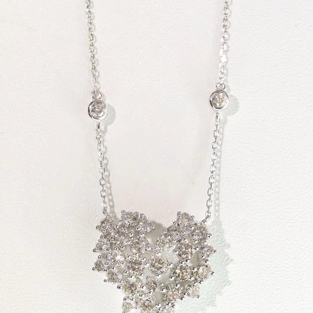 14k Gold 1.70 Ct Natural H Diamond Necklace - 2