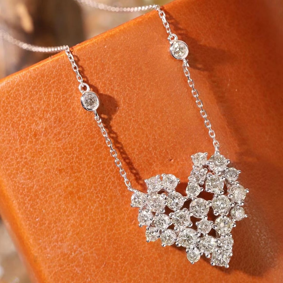 14k Gold 1.70 Ct Natural H Diamond Necklace - 5