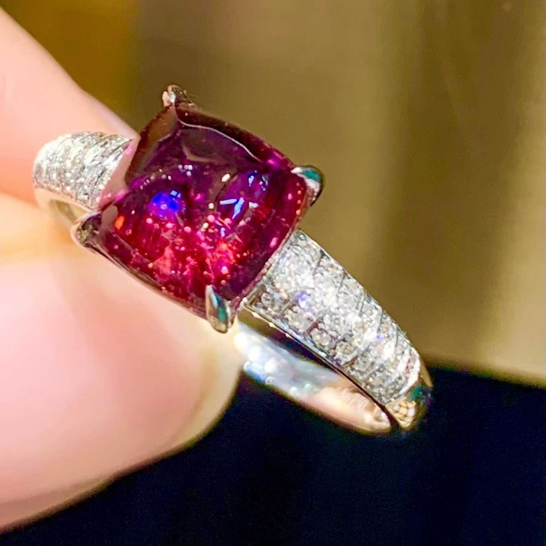 14k Gold 2.05 Ct Natural Tourmaline & Diamond Ring - 2
