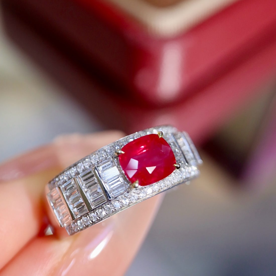 14k Gold 1.78 Ctw Natural Ruby & Diamond Ring - 2