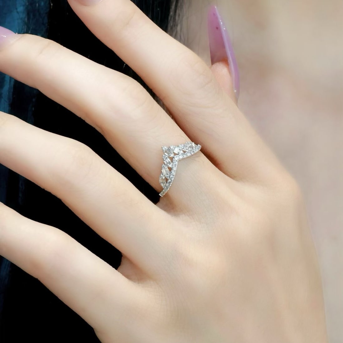 14k Gold 0.4 Ct Natural H Diamond Ring - 5