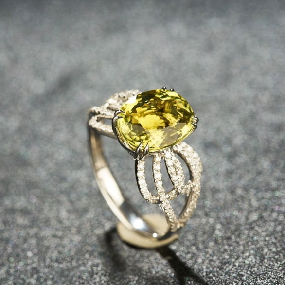 14k Gold 3.39 Ctw Natural Tourmaline & Diamond Ring - 7