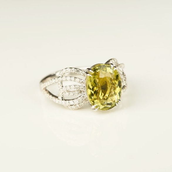 14k Gold 3.39 Ctw Natural Tourmaline & Diamond Ring - 8