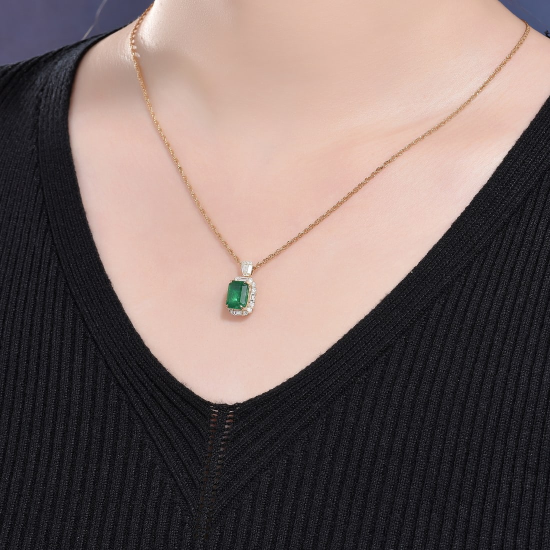 14k Gold 3.09 Ctw Vivid Green Natural Emerald & Diamond Ring/pendant( Without Chain ) - 3