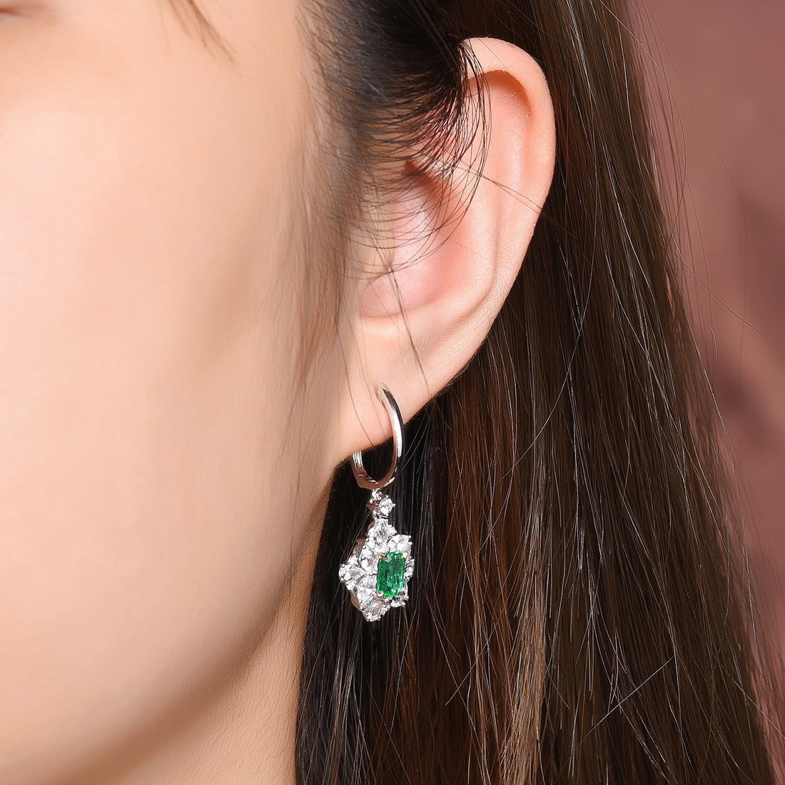 14k Gold 2.62 Ctw Natural Emerald & Sapphire Earrings - 2