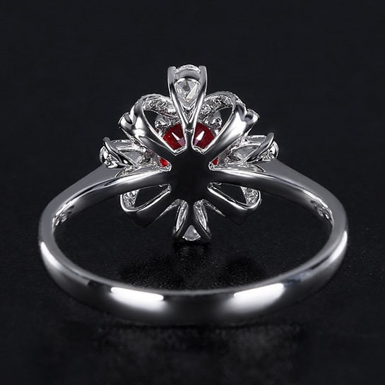 14k Gold 0.80 Ctw Natural Ruby & Diamond Ring - 4