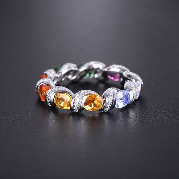 14k Gold 5.18 Ctw Natural Sapphire & Diamond Ring - 3