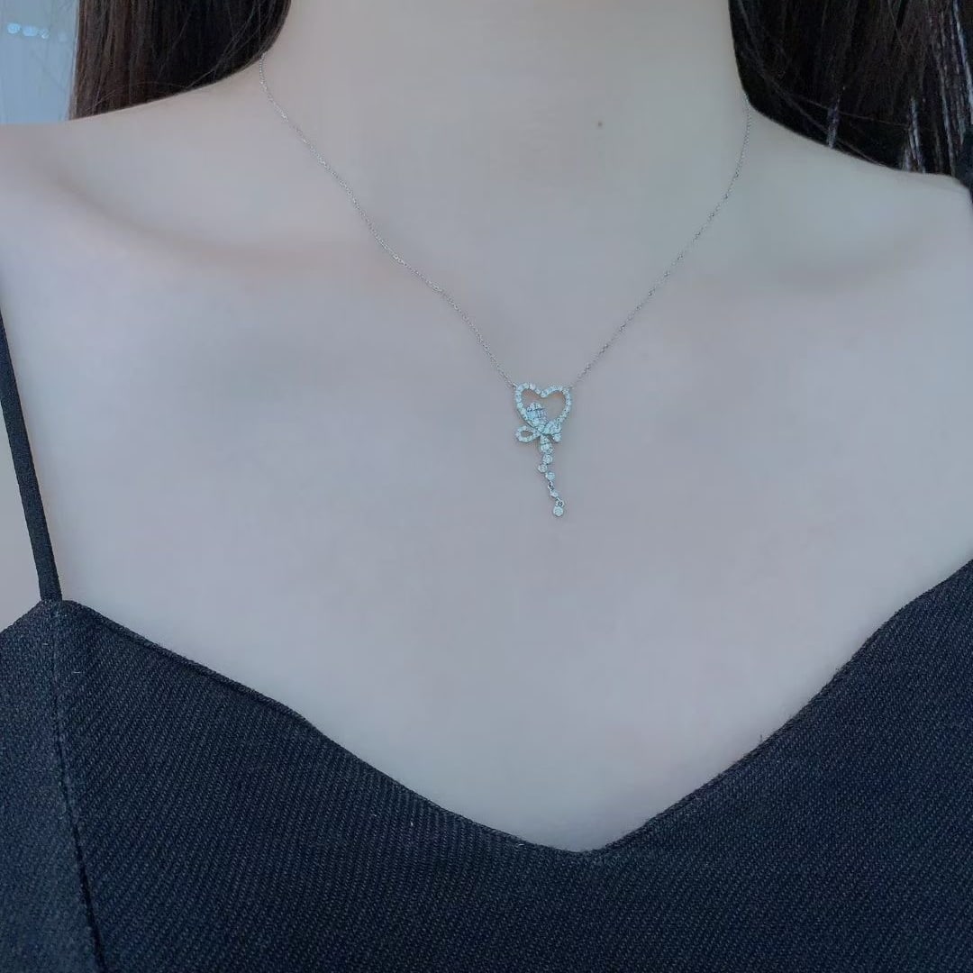 14k Gold 0.4 Ct Natural H Diamond Necklace - 3