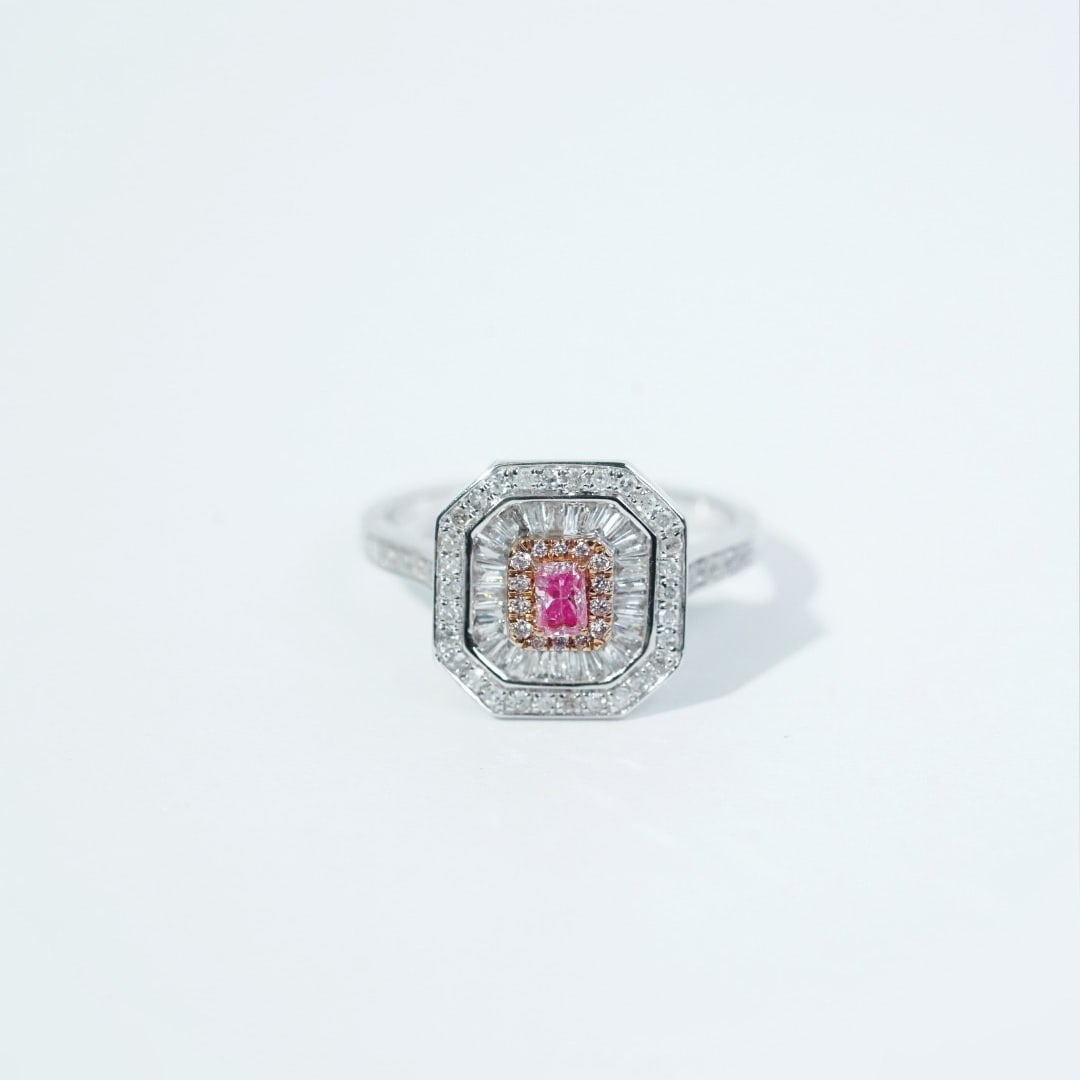 14k Gold 0.70 Ctw Natural Pink Diamond & Diamond Ring/pendant( Without Chain ) - 3