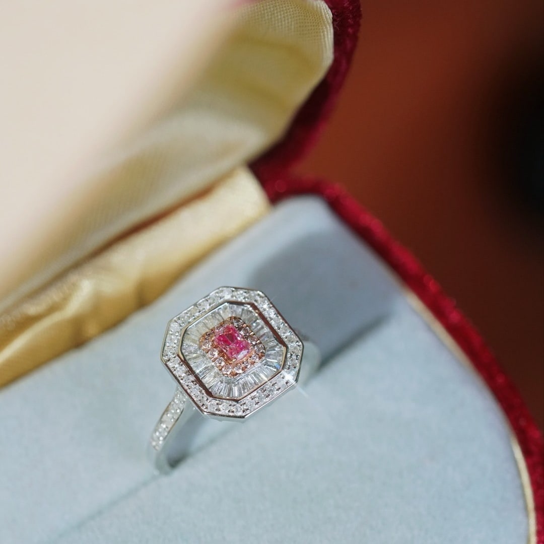 14k Gold 0.70 Ctw Natural Pink Diamond & Diamond Ring/pendant( Without Chain ) - 5