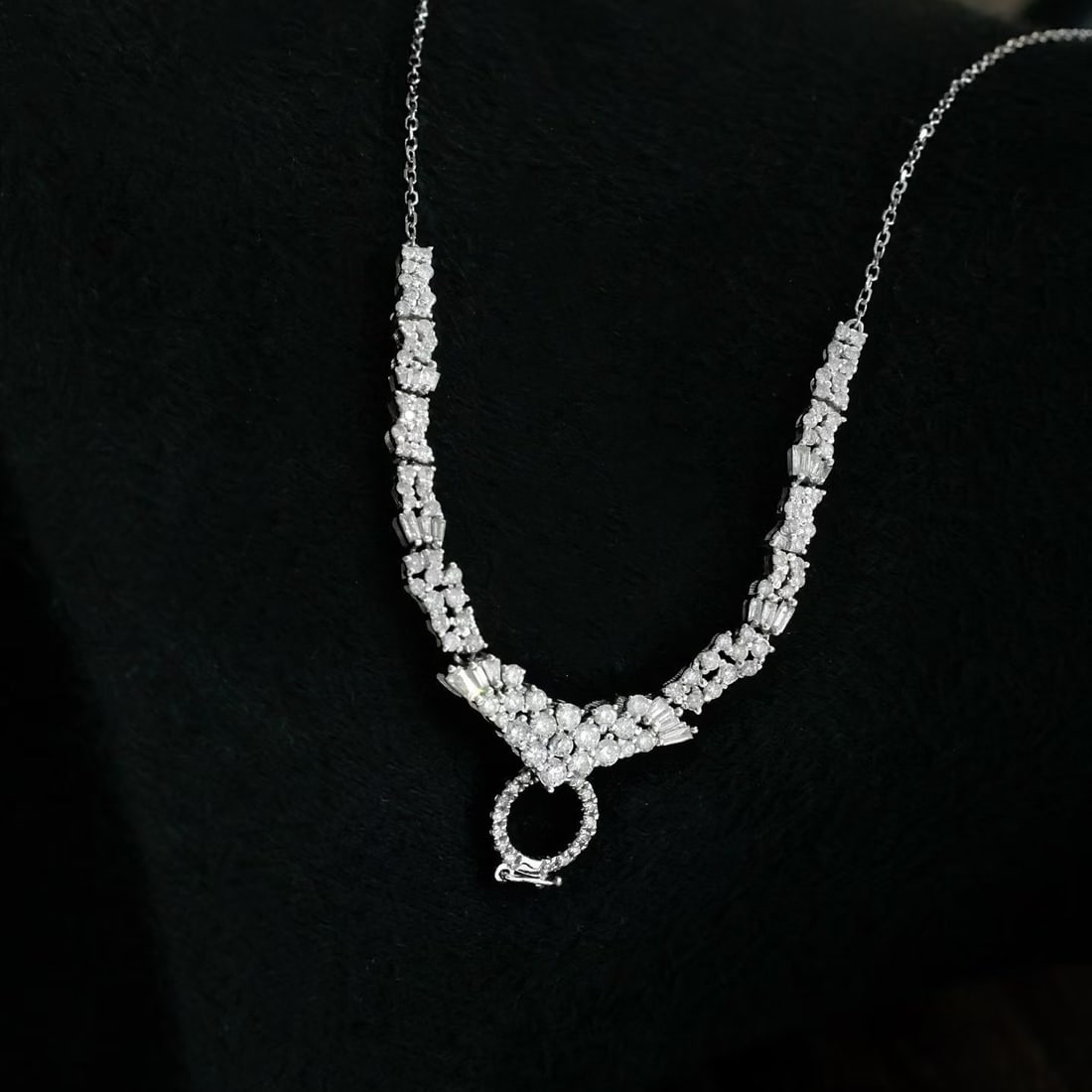 14k Gold 1.28 Ct Natural H Diamond Necklace - 4