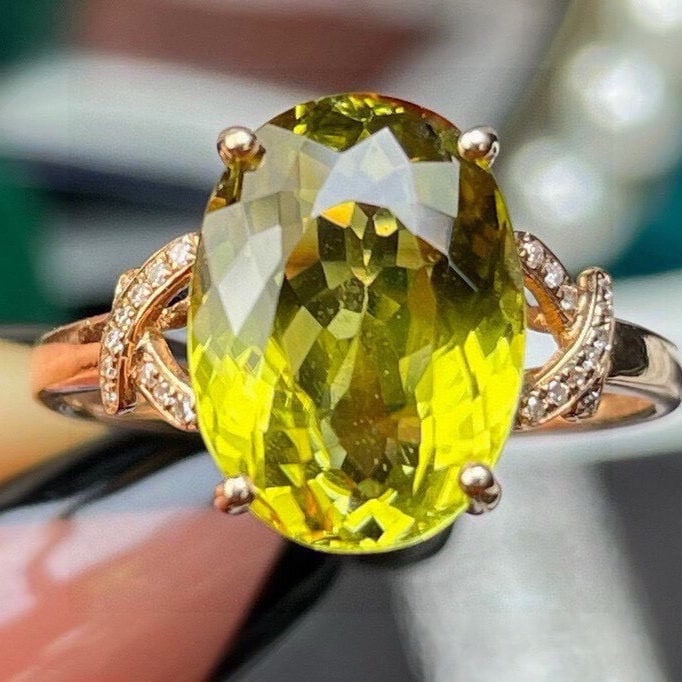 14k Gold 5.65 Ct Natural Tourmaline & Diamond Ring - 2