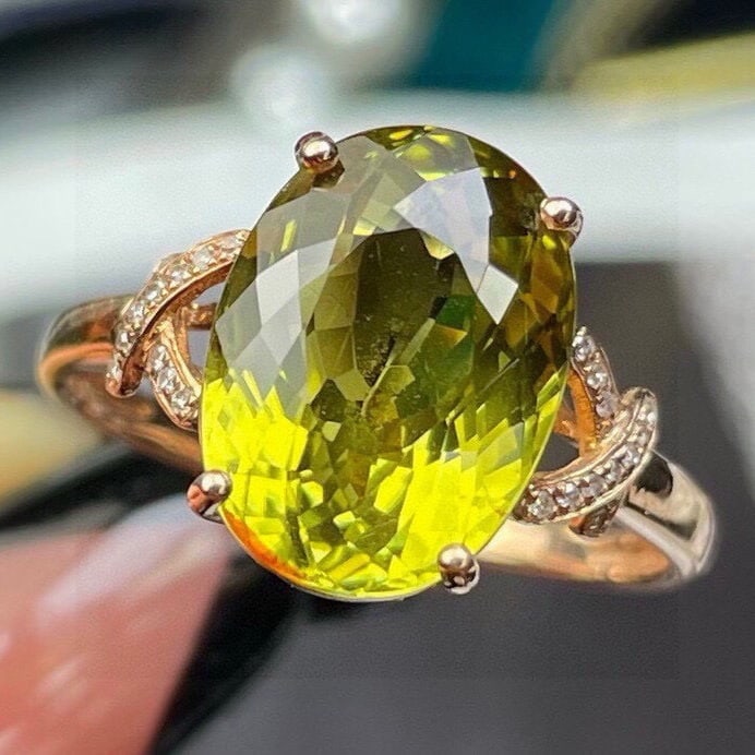14k Gold 5.65 Ct Natural Tourmaline & Diamond Ring - 4