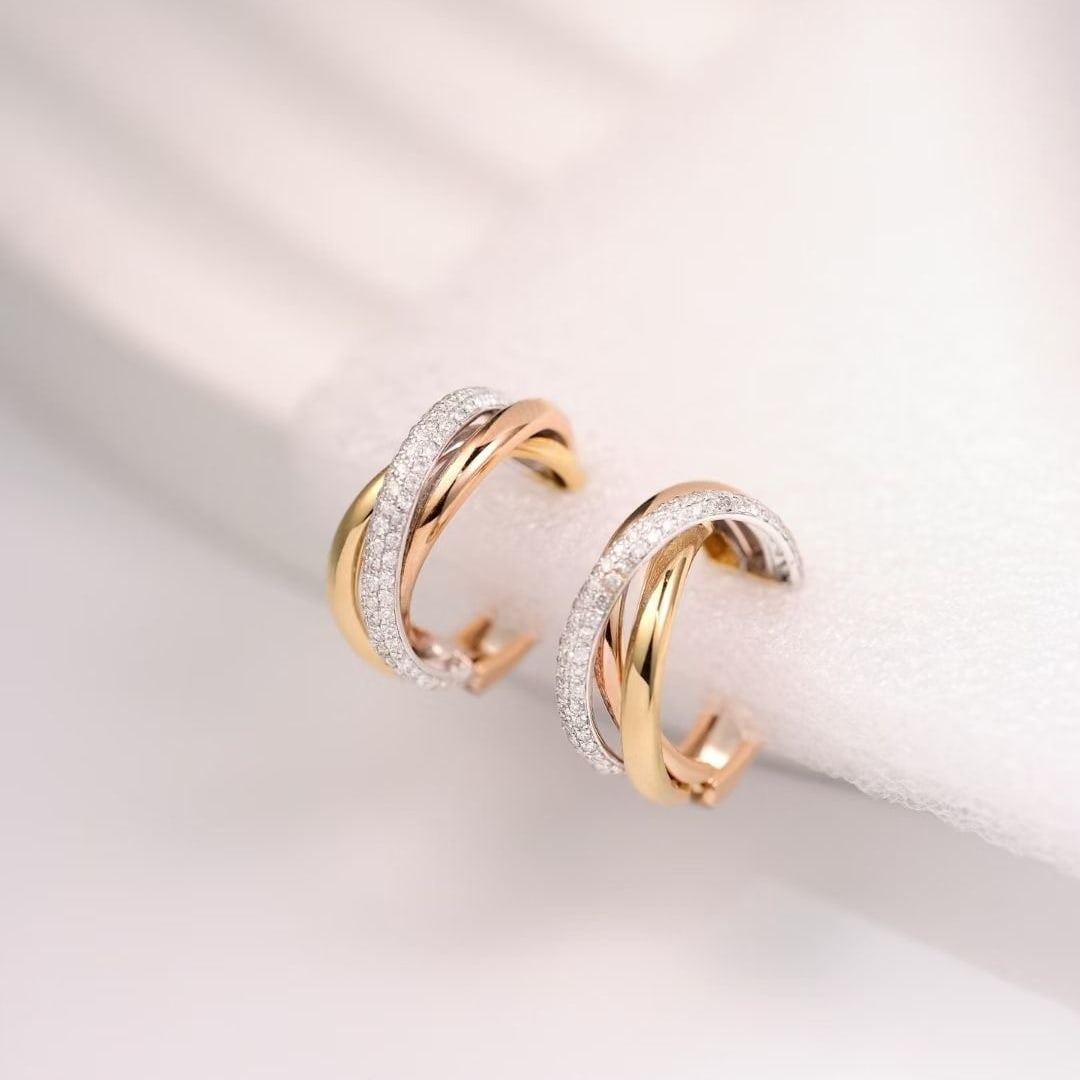 14k Gold 0.5 Ct Natural H Diamond Earrings - 2