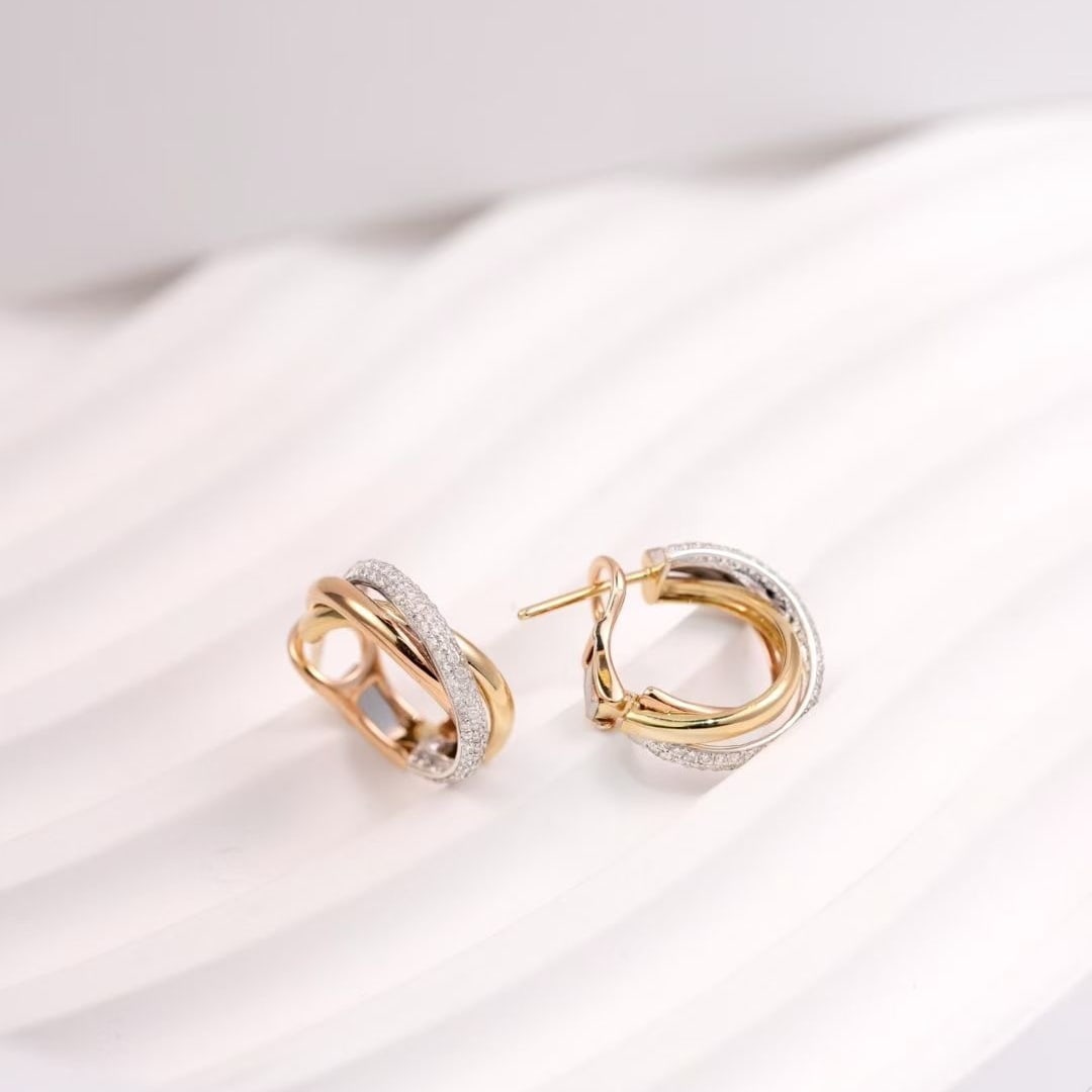14k Gold 0.5 Ct Natural H Diamond Earrings - 3