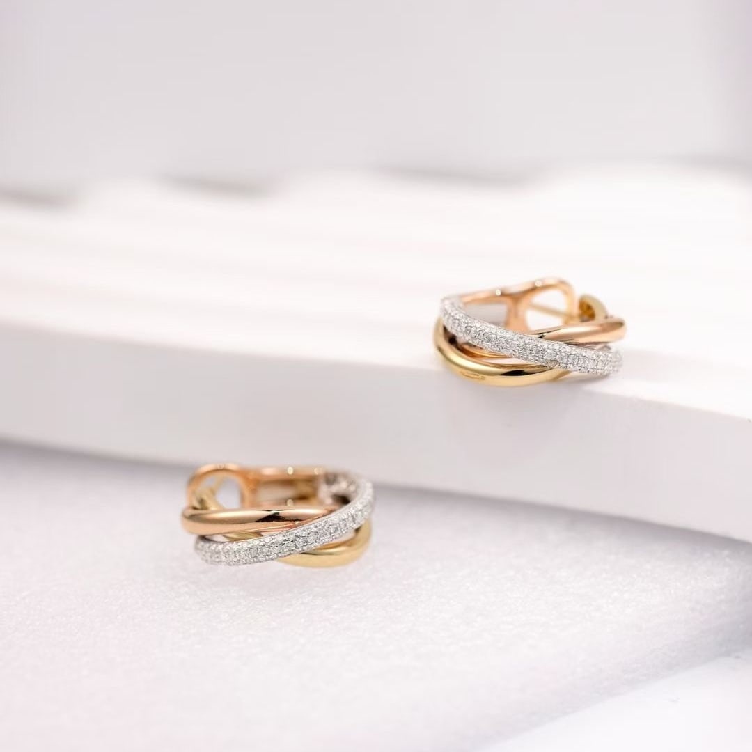 14k Gold 0.5 Ct Natural H Diamond Earrings - 4