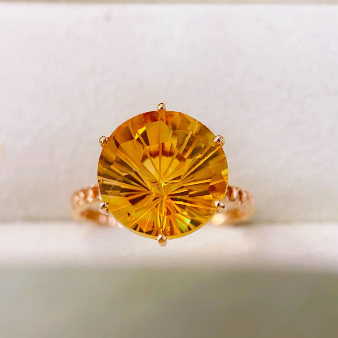 14k Gold 6.7 Ct Natural Citrine Ring - 3