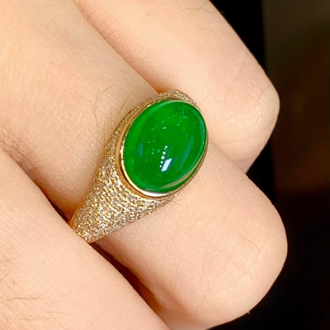 14k Gold 2.5 Ct Natural Emerald & Diamond Ring - 5