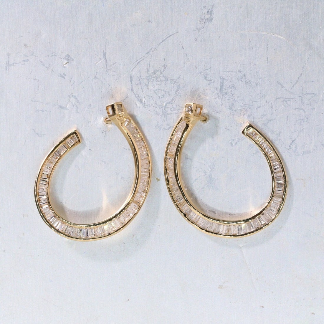 14k Gold 0.76 Ct Natural H Diamond Earrings - 7