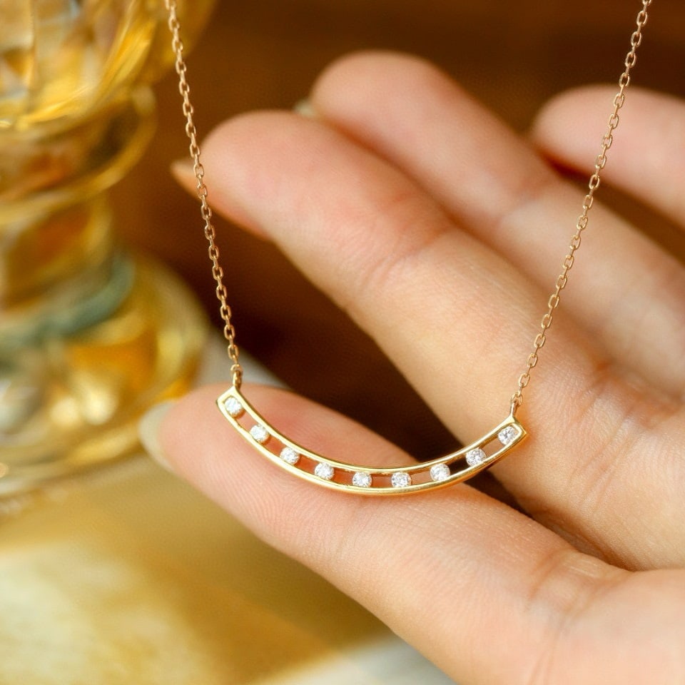 14k Gold 0.20 Ct Natural H Diamond Necklace: Ref:231194402 // gold content:14k gold // main gemstone:diamond // shape:round // carat weight:0. 20ct // clarity grade:vs-si // color:h // treatment:natural // cut grade:g // Condition: New Low