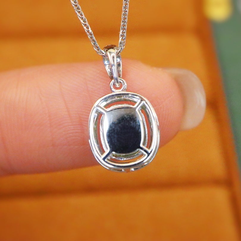 14k Gold 1.49 Ctw Natural Sapphire & Diamond Pendant( Without Chain ) - 4