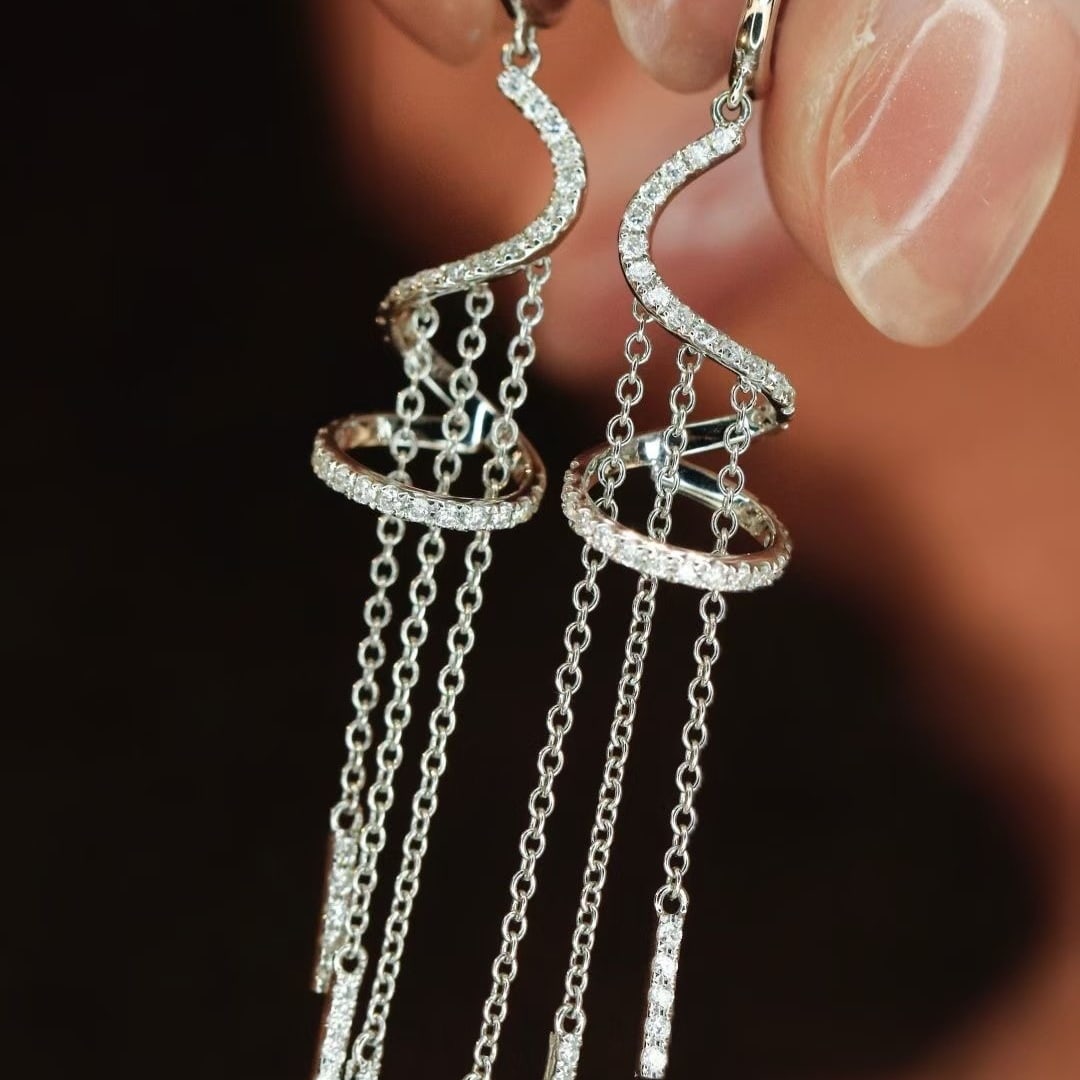 14k Gold 0.36 Ct Natural H Diamond Earrings - 3