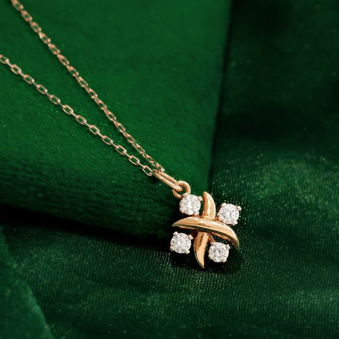 14k Gold 0.28 Ct Natural H Diamond Pendant( Without Chain ) - 3