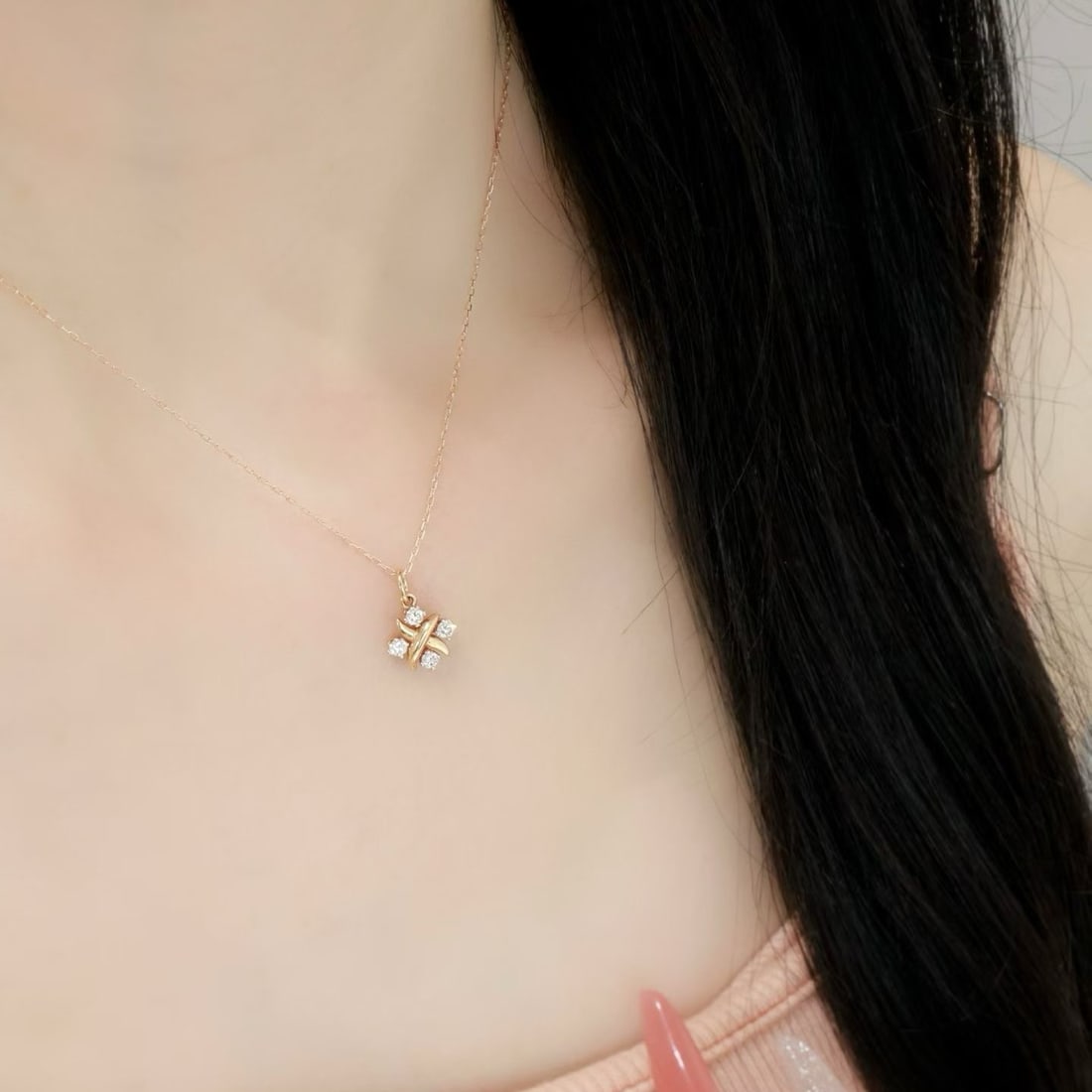 14k Gold 0.28 Ct Natural H Diamond Pendant( Without Chain ) - 4