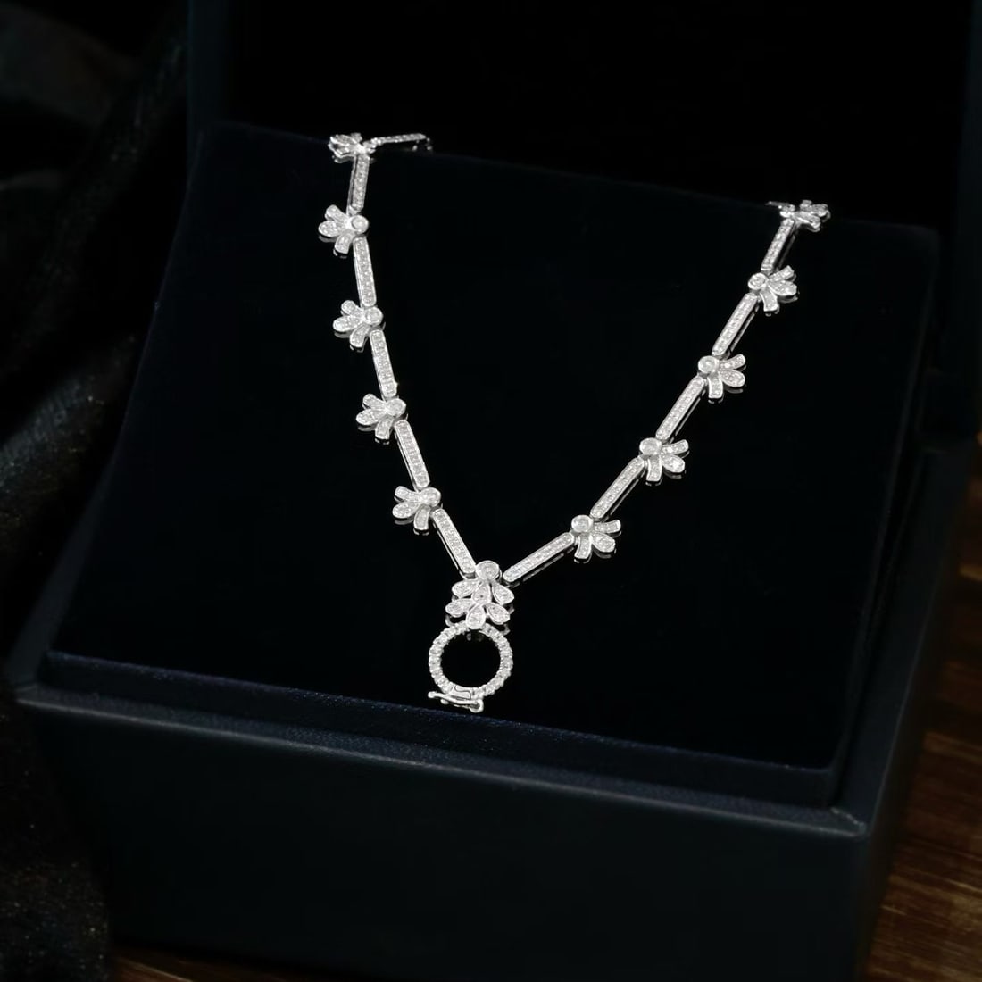 14k Gold 0.85 Ct Natural H Diamond Necklace - 2