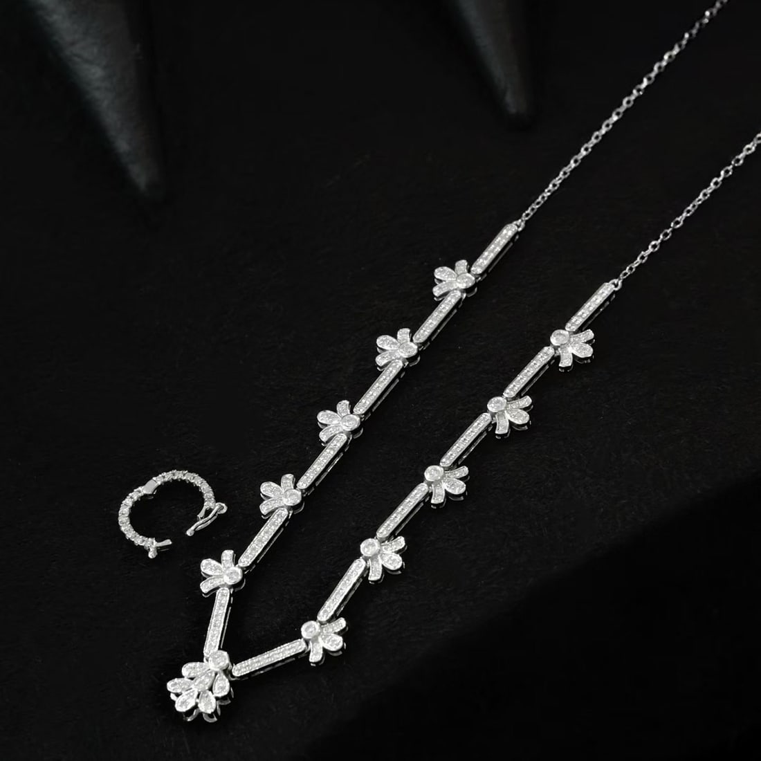 14k Gold 0.85 Ct Natural H Diamond Necklace - 4