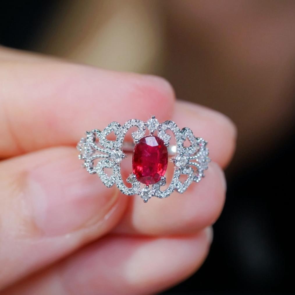14k Gold 1.04 Ctw Natural Ruby & Diamond Ring - 2