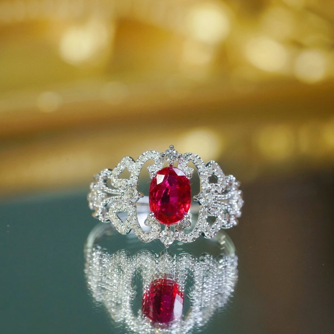 14k Gold 1.04 Ctw Natural Ruby & Diamond Ring - 3