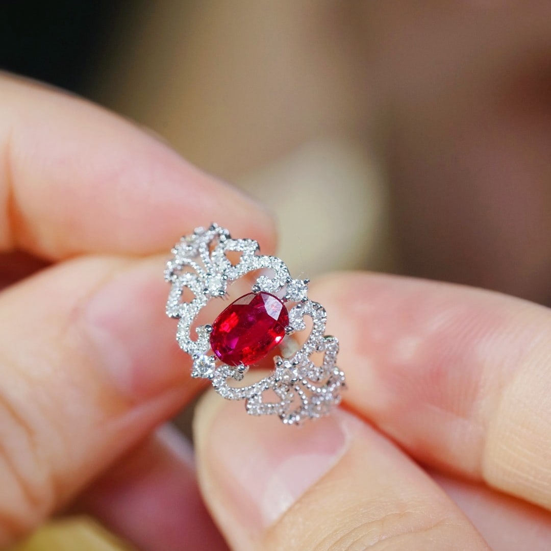 14k Gold 1.04 Ctw Natural Ruby & Diamond Ring - 4