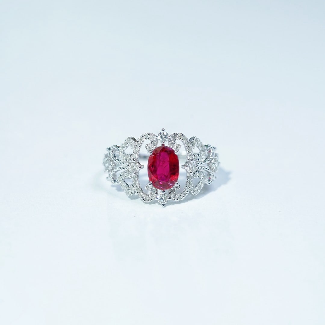 14k Gold 1.04 Ctw Natural Ruby & Diamond Ring - 6