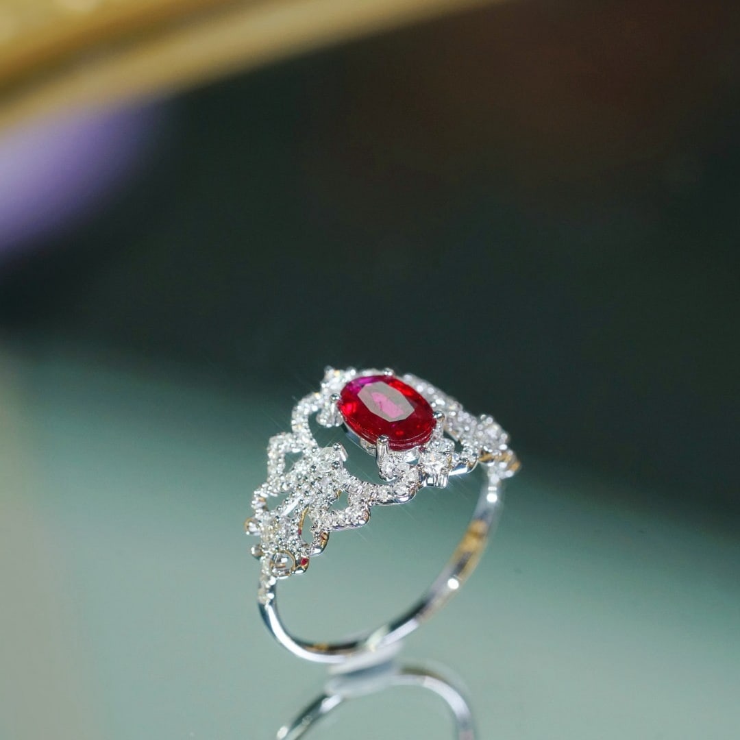 14k Gold 1.04 Ctw Natural Ruby & Diamond Ring - 8