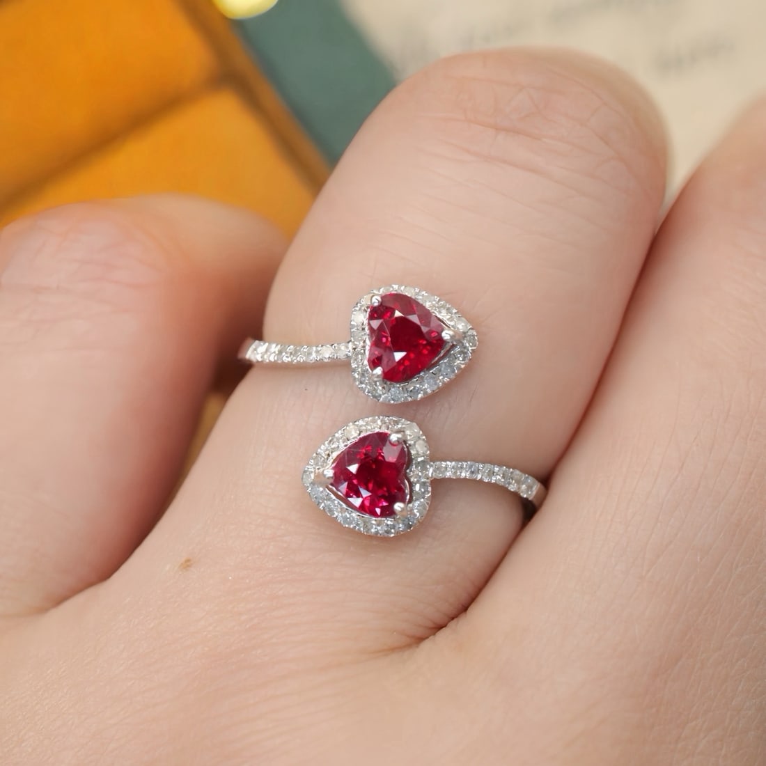 14k Gold 1.09 Ctw Natural Ruby & Diamond Ring - 5