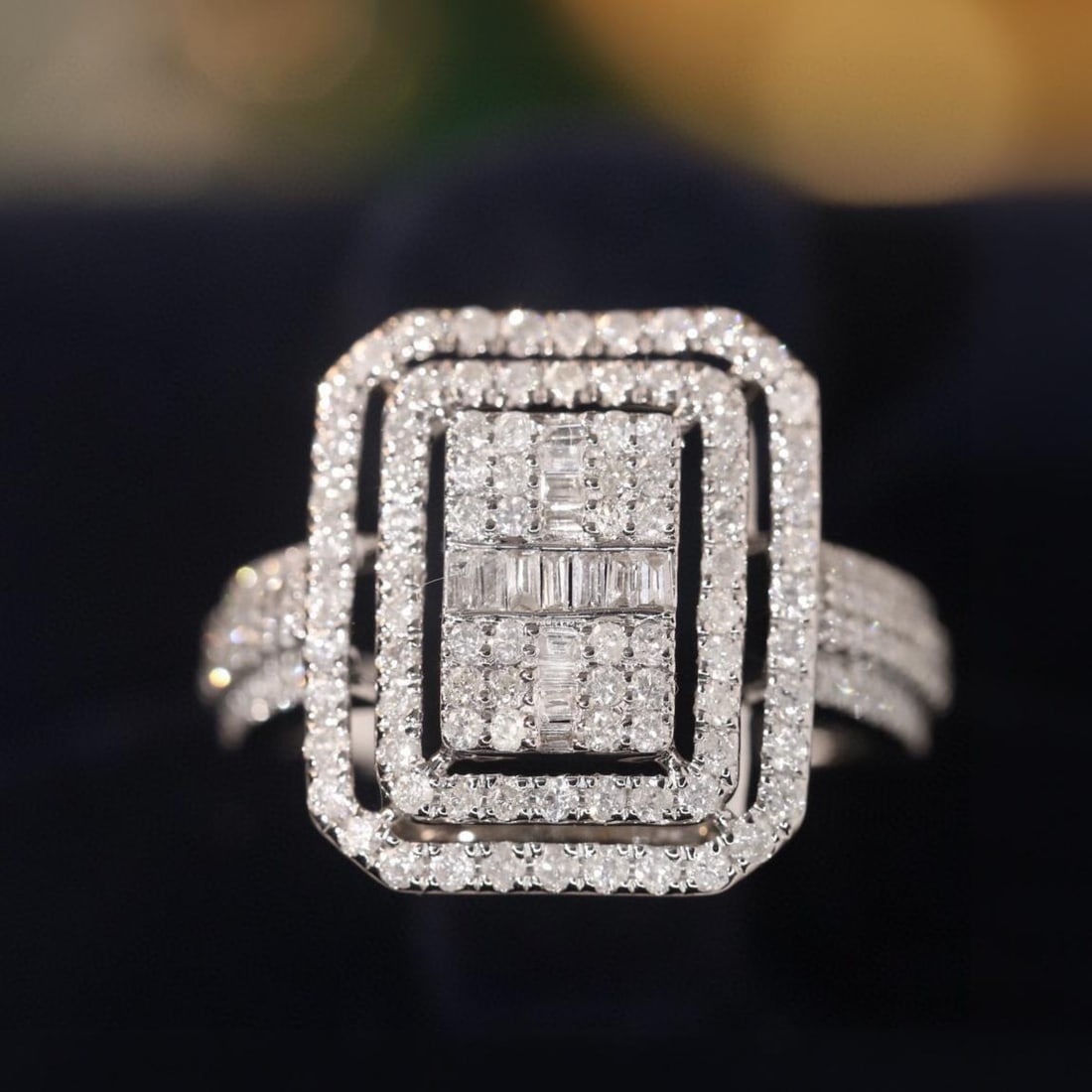 14k Gold 1.2 Ct Natural H Diamond Ring: Ref:231196011 // gold content:14k gold // ring size:7. 25us // // main gemstone:diamond // shape:multiple // carat weight:1. 2ct // clarity grade:vs-si // color:h // treatment:natural // Condition: