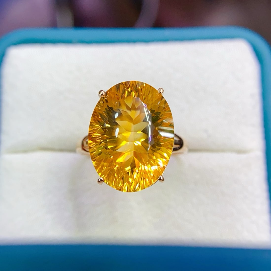 14k Gold 8.02 Ctw Natural Citrine & Diamond Ring: Ref:231196196 // gold content:14k gold // ring size:7. 25us // // main gemstone:citrine // shape:oval // carat weight:8ct // color:yellow // treatment:natural // // adjacent gemstone 2 : diamond // nu