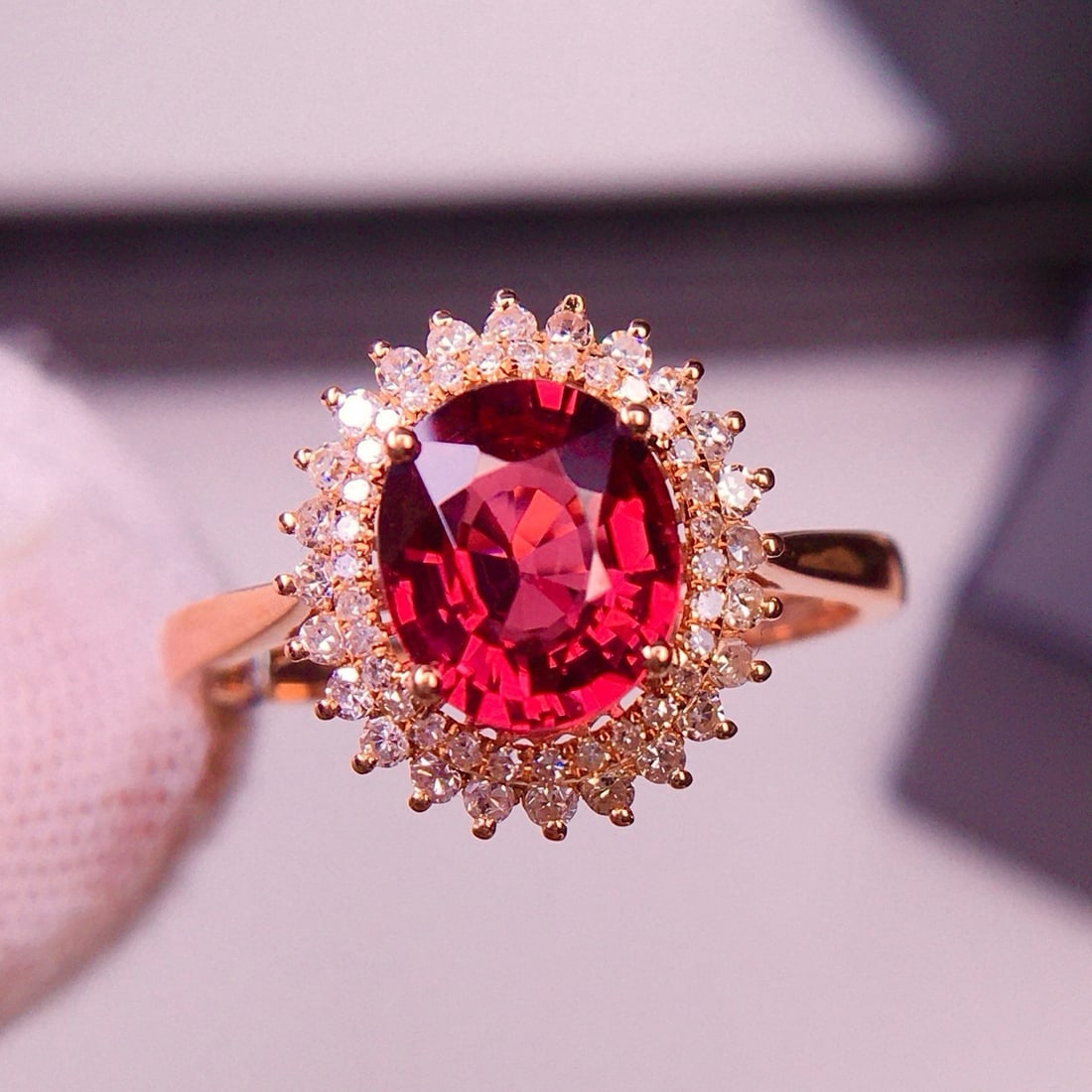 14k Gold 1.6 Ct Natural Ruby & Diamond Ring - 2