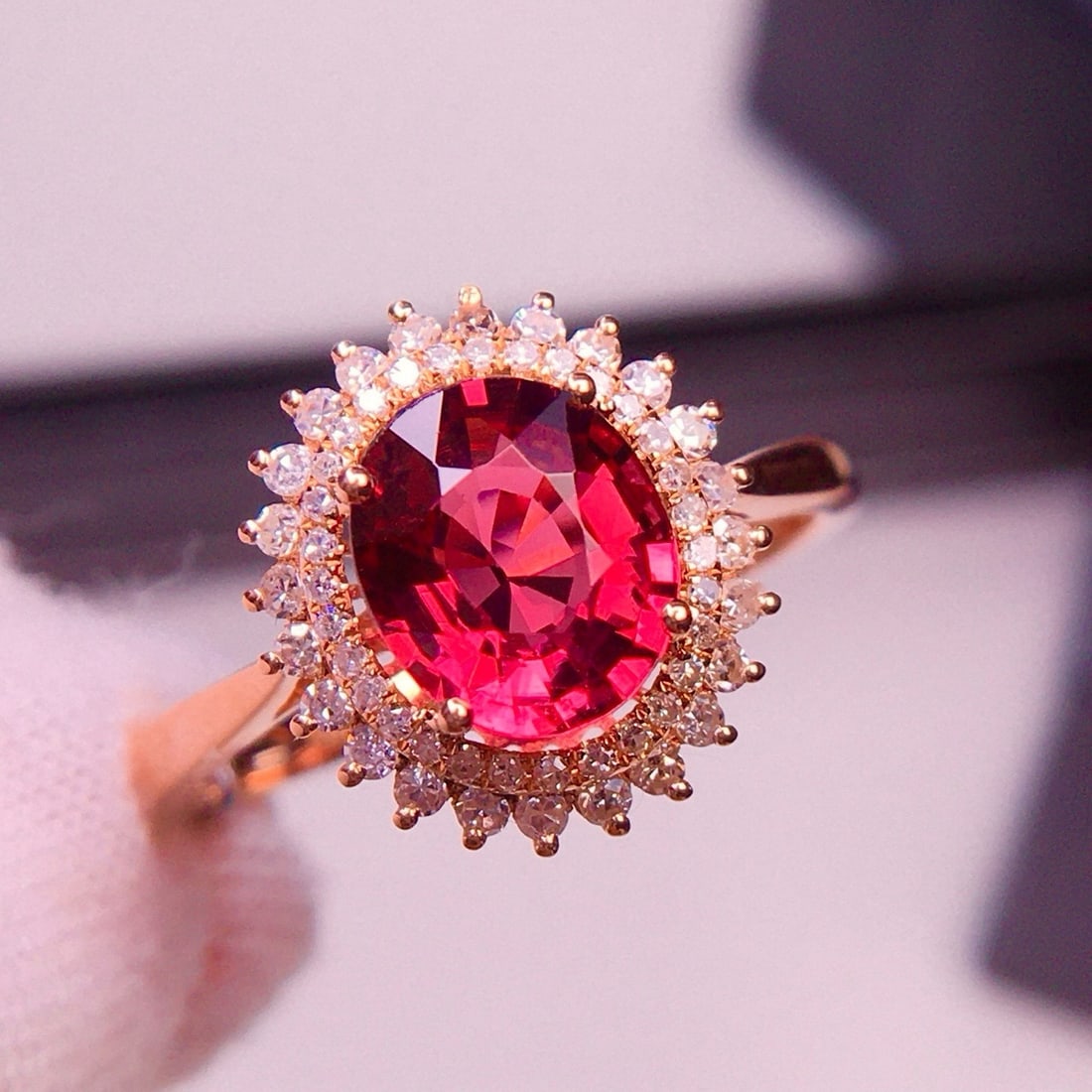 14k Gold 1.6 Ct Natural Ruby & Diamond Ring - 3