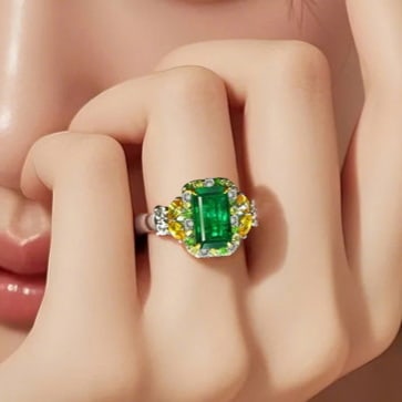 14k Gold 2.12 Ctw Natural Emerald & Diamond Ring - 4