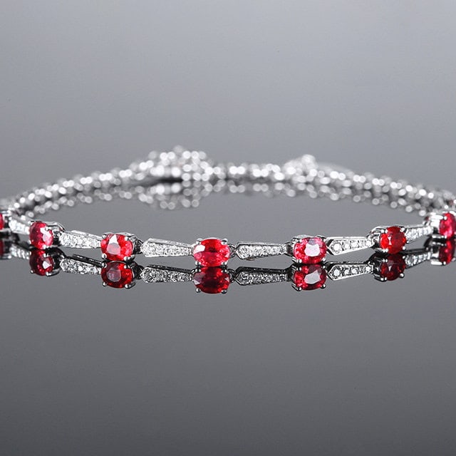 14k Gold 2.03 Ctw Natural Ruby & Diamond Bracelet (1 of 6)